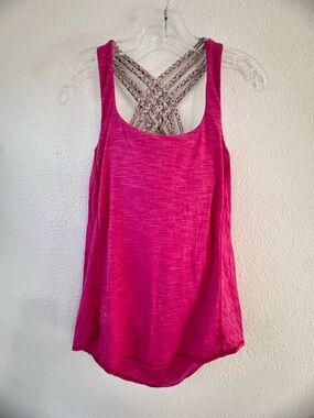 Lululemon Tank Top Magenta Free To Be Wild Crisscross Sports Bra 8